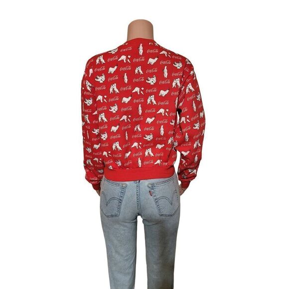 H&M women's crew neck long sleeve red polar bear  pullover sweatshirt size M - Picture 3 of 4